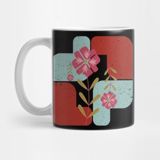 Minimalist Flowers With Colorful Random Shapes Mug